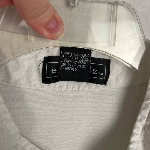 ELEMENTZ White Cotton Military Style BandCollar Light Wash Denim Jean Jacket XL - Picture 9 of 10